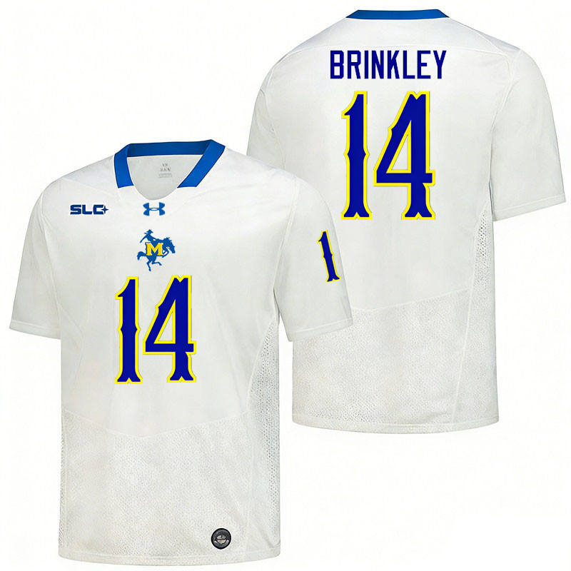 McNeese Cowboys #14 Shyaub Brinkley College Football Jerseys,Uniforms-White